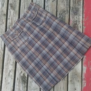 JP Evolution Plaid Wool Skirt